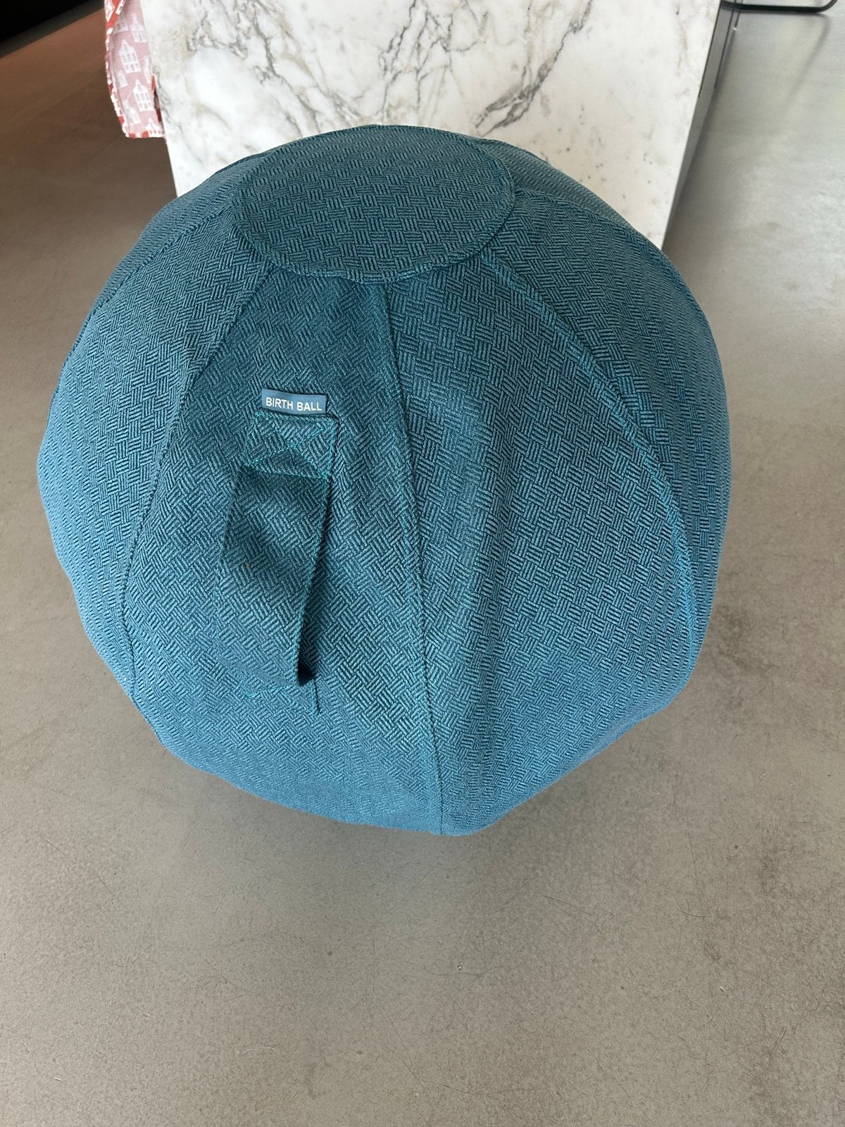 Geboortebal / zitbal met hoes - Blauwgroen, Ophalen, Zo goed als nieuw, Zwangerschap en Bevalling