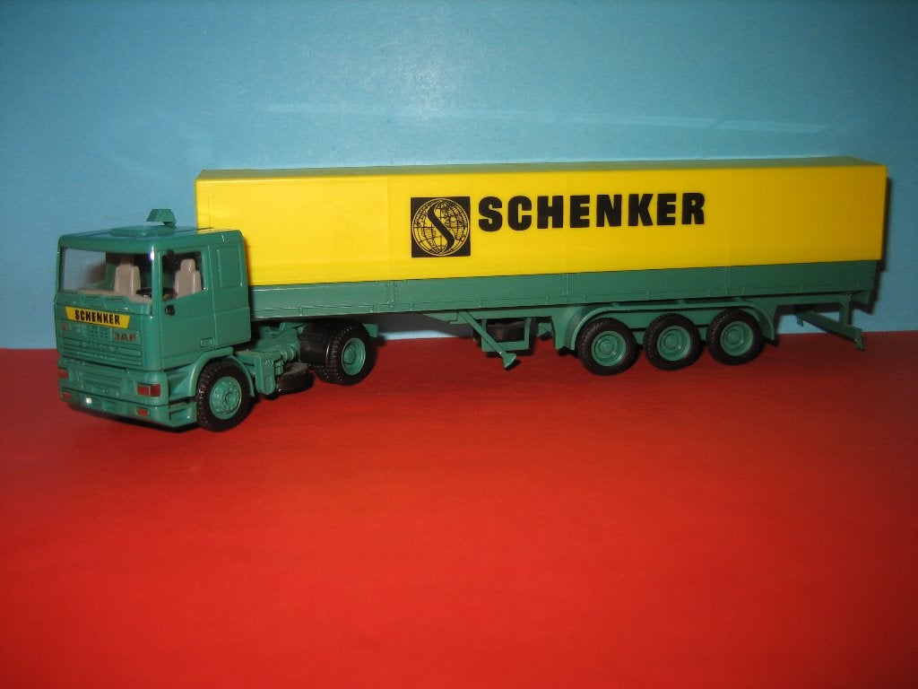 Schenker  DAF 95  met oplegger  Herpa, Ophalen of Verzenden, Zo goed als nieuw, Bus of Vrachtwagen, Herpa