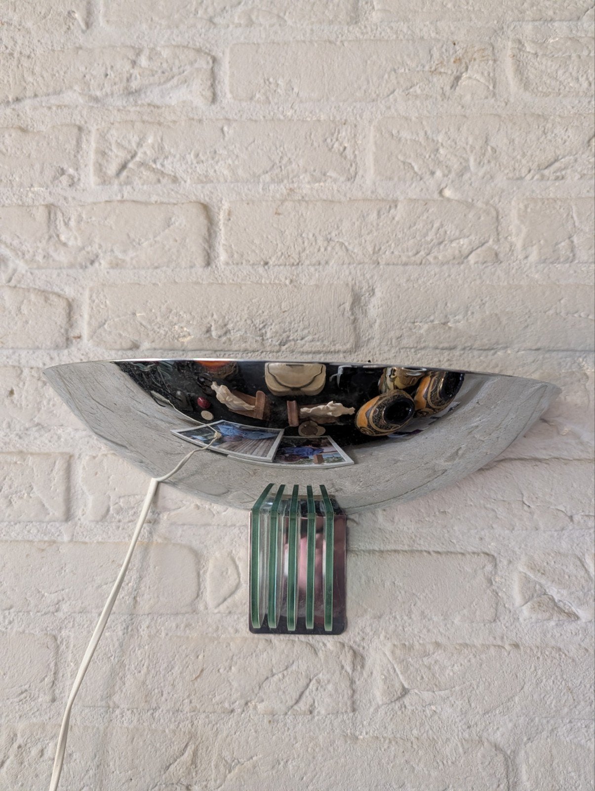 Art Deco Wandlamp - Chroom en Glas, Ophalen of Verzenden