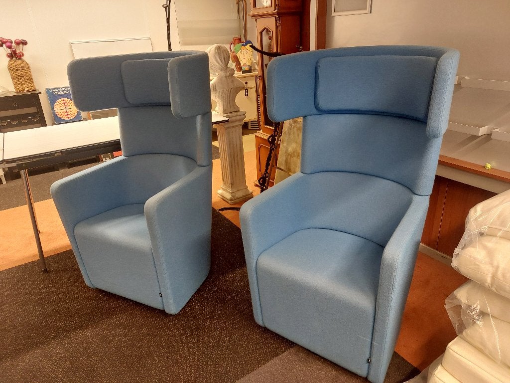 2 stuks Design Bene parcs wing chair blauw ( 500961), Huis en Inrichting, Ophalen, 75 tot 100 cm, 50 tot 75 cm