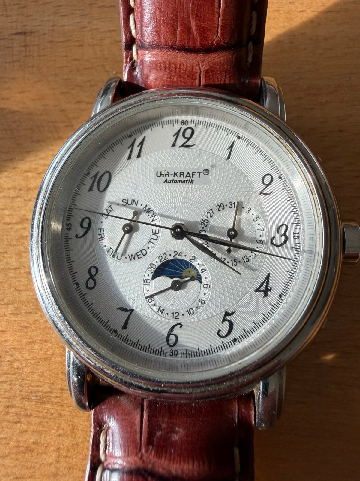Uhr kraft automaat, Sieraden, Tassen en Uiterlijk, Ophalen of Verzenden, Staal, Overige merken, 1960 of later