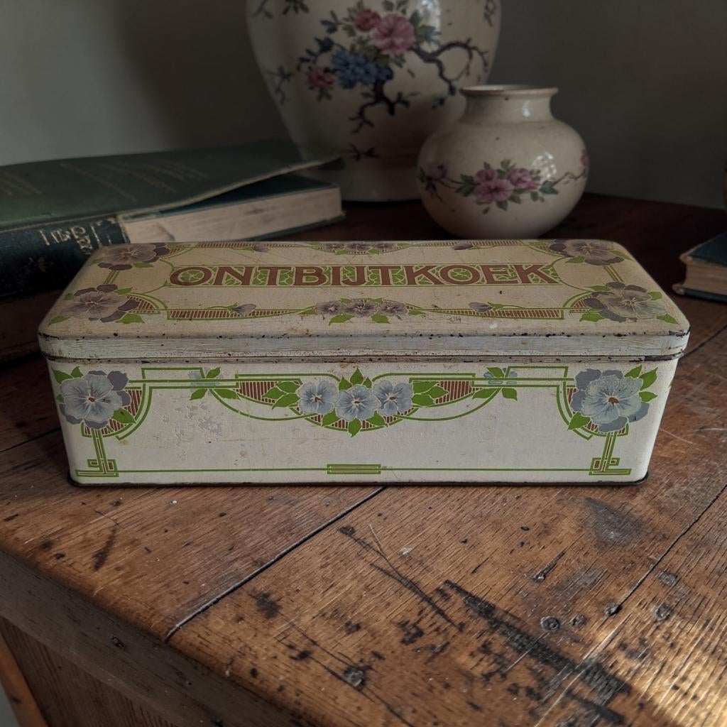 Nederlandse Ontbijtkoektrommel Art Deco ca. 1931, Verzamelen, Blikken, Ophalen of Verzenden, Gebruikt, Overige, Verkade
