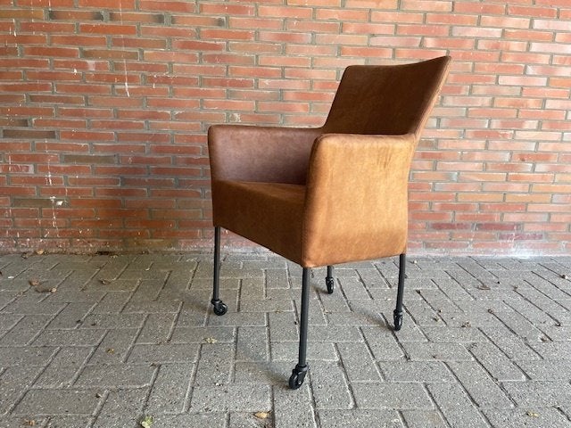 Eetkamerstoelen 4x wielen Camel L60 Bull van het anker, Huis en Inrichting, Stoelen, Nieuw, Ophalen of Verzenden, Vier, Leer