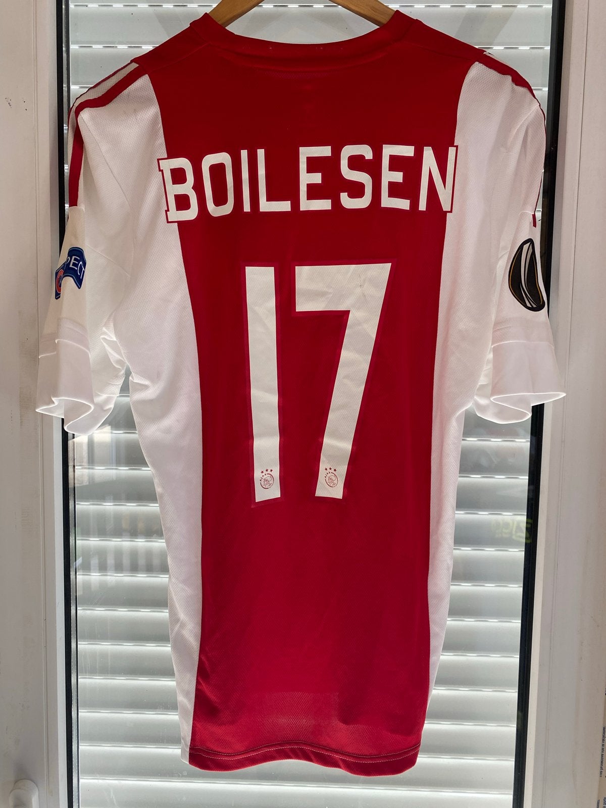 Ajax Boilesen Thuisshirt matchworn Europa, Maat 48/50 (M), Ophalen of Verzenden, Zo goed als nieuw, Voetbal