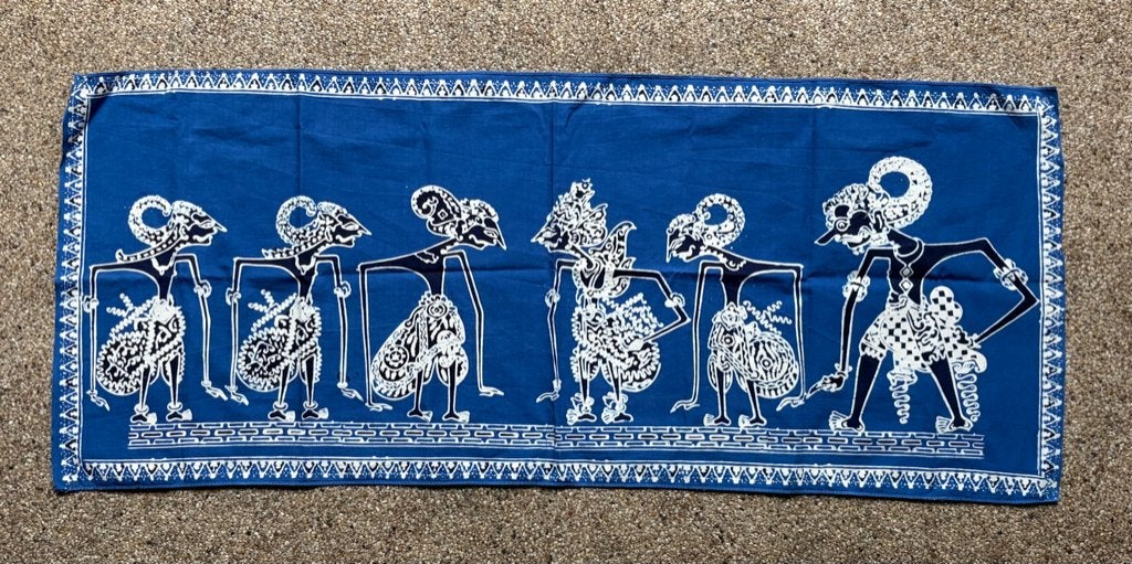 batik tafelloper, Gebruikt, 37 cm, Blauw, 90 cm