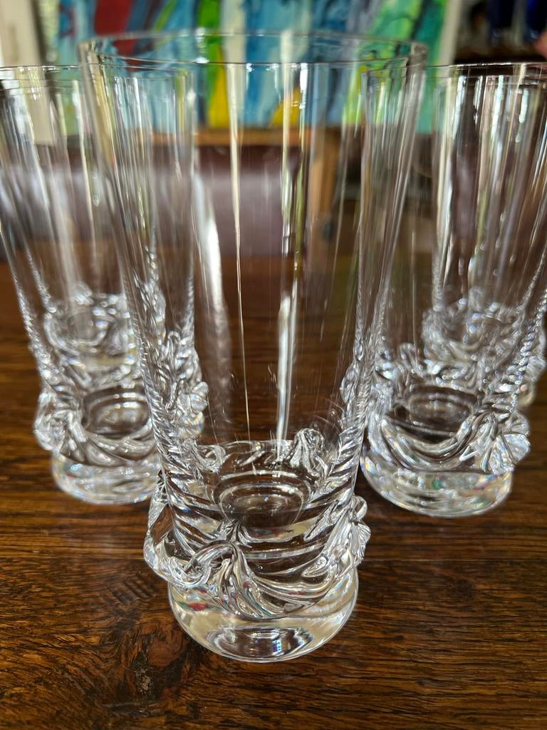 Vintage Daum France Sorcy waterglazen jaren 60 gesigneerd, Antiek en Kunst, Ophalen of Verzenden