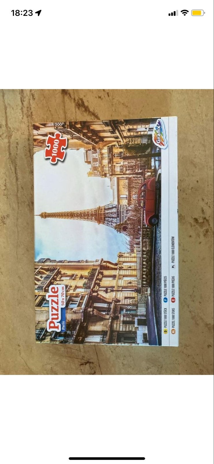 Puzzel Parijs Eiffeltoren 1000 stukjes, Ophalen, 500 t/m 1500 stukjes, Gebruikt, Legpuzzel