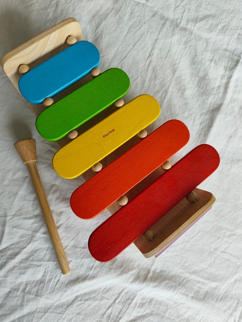 Kleurrijke xylofoon van plantoys, Ophalen of Verzenden, Zo goed als nieuw, Overige typen