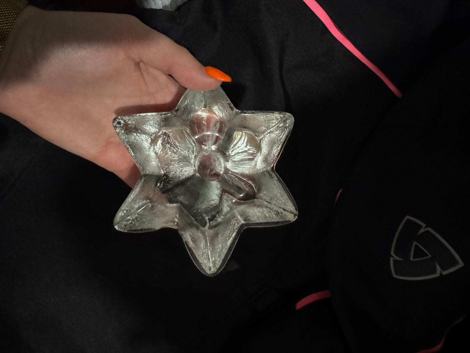 Glazen ster kaarsenhouder met kaarshulzen, Ophalen of Verzenden, Kaars, Zilver, Glas
