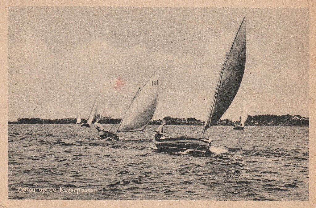 01145 Zeilen op de Kagerplassen, Verzenden, 1960 tot 1980, Gelopen, Zuid-Holland