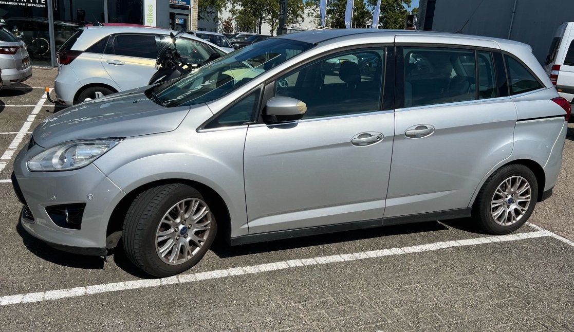 Ford Grand C-Max 2.0 Tdci 7 pers automaat clima, Auto's, Stof, Zwart, 4 cilinders, 7 stoelen