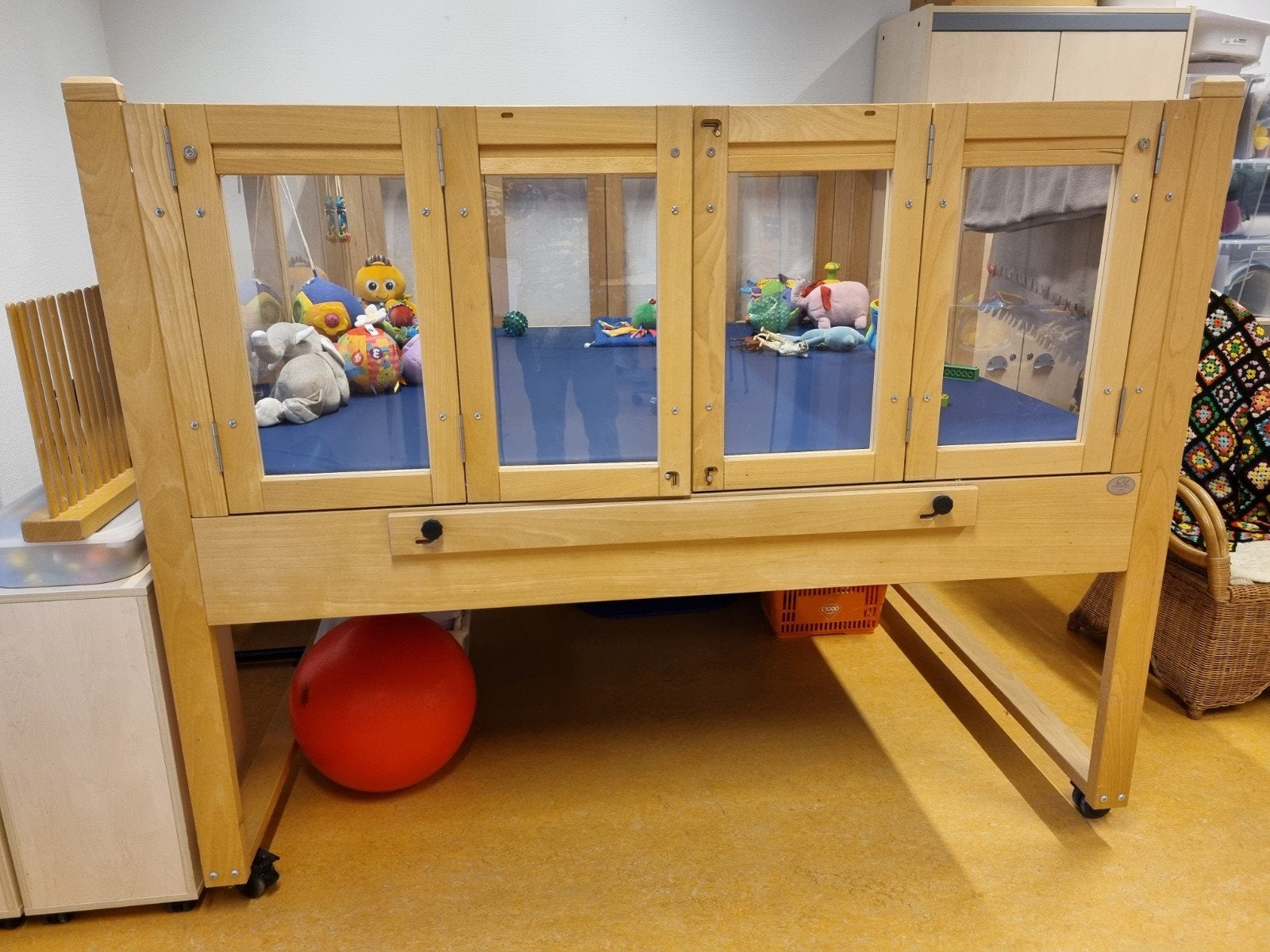 Bedbox groot formaat, Ophalen, Zo goed als nieuw, Tweepersoons, Hout