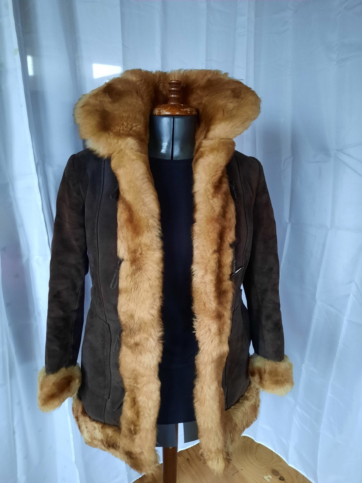 Dames Afghaanse/Lammycoat Gevoerde Mouwen Maat 36/38, Maat 38/40 (M), Bruin, Ophalen of Verzenden, Onbekend