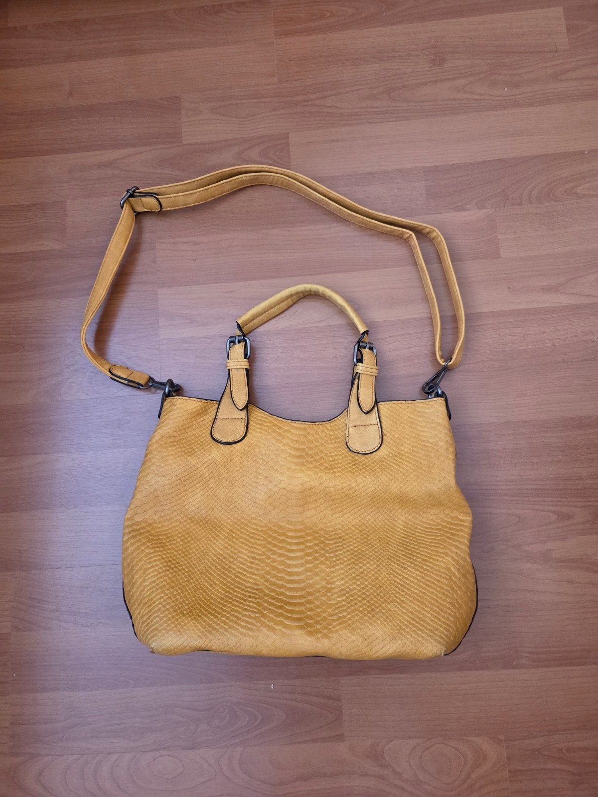 Okergele Mandoline handtas met losse binnentas, Sieraden, Tassen en Uiterlijk, Tassen | Damestassen, Ophalen of Verzenden, Gebruikt