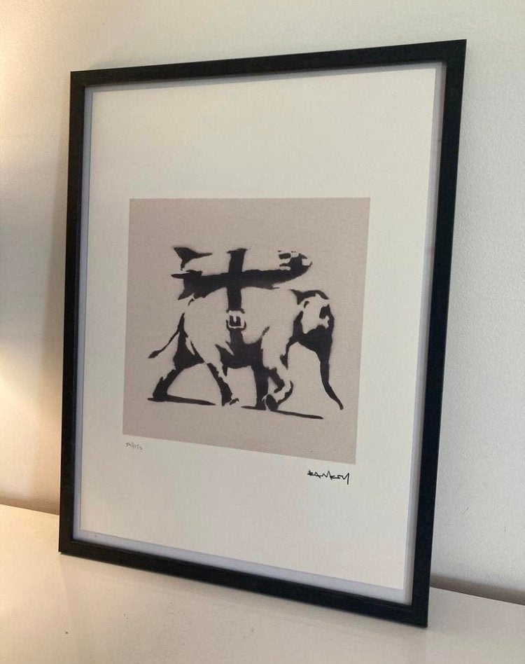 BANKSY : lithografie met certificaat, Antiek en Kunst, Ophalen of Verzenden