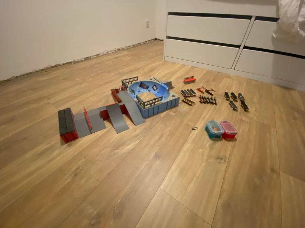 Fingerskatebaan met fingerboards en steppen, Ophalen of Verzenden, Gebruikt