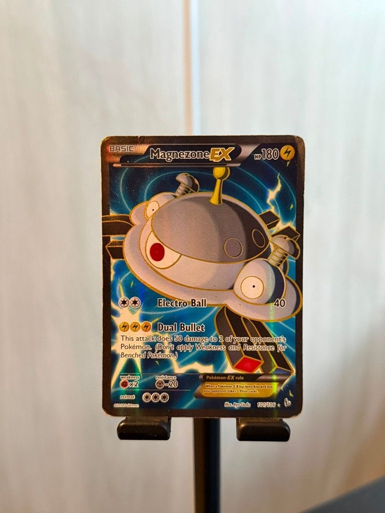 Magnezone EX 101/106 Full Art Flashfire Ultra Rare Poor, Verzenden, Gebruikt, Losse kaart, Foil