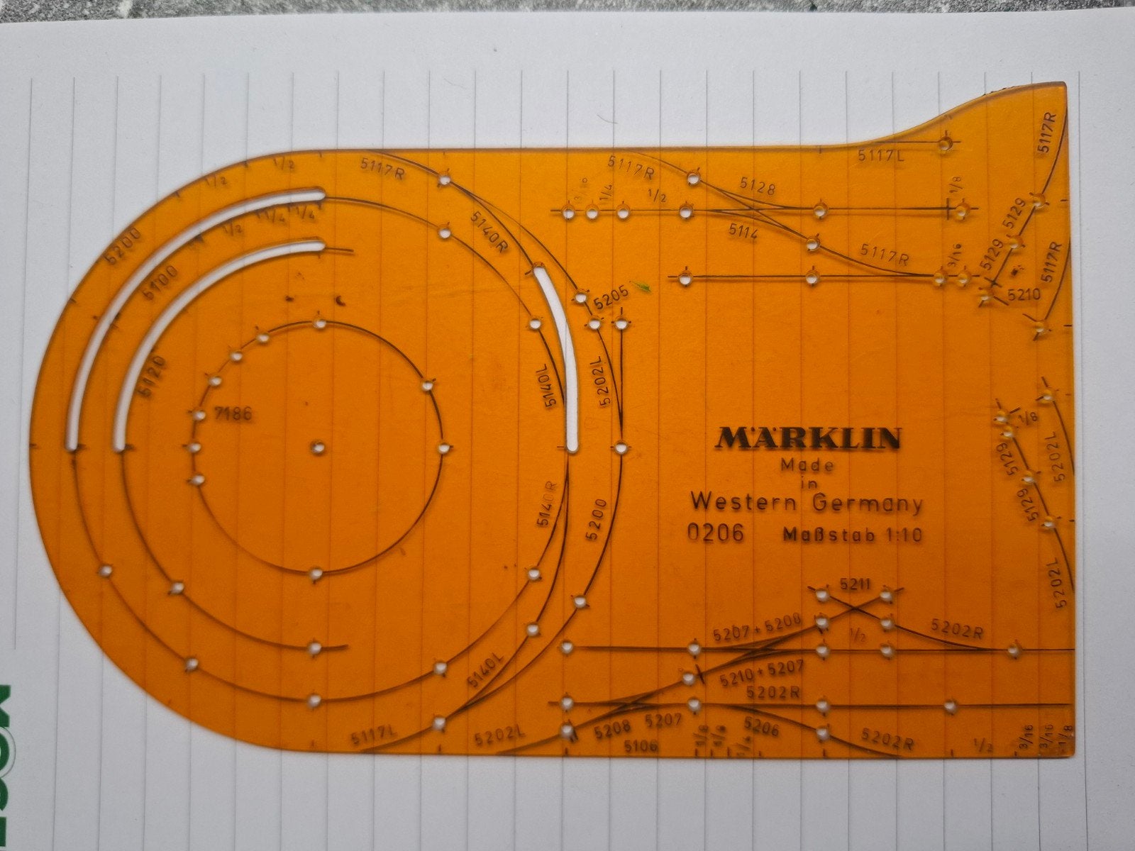 Marklin teken sjabloon 0206, Wisselstroom, Nieuw, Rails, Ophalen of Verzenden