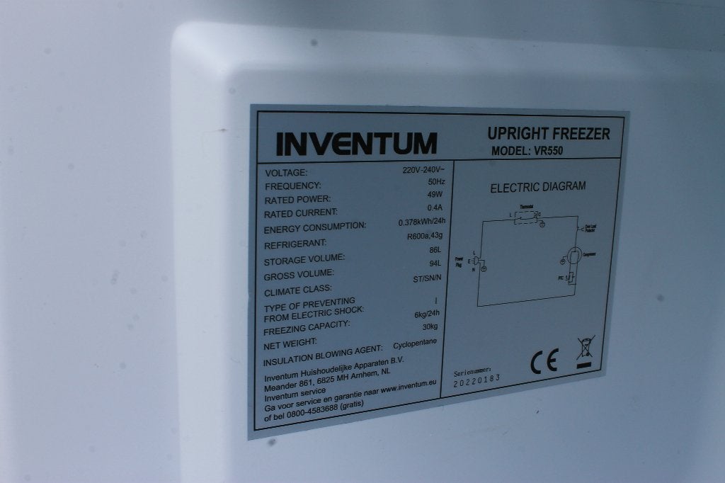 Inventum VR550 tafel model vriezer, Witgoed en Apparatuur, Gebruikt, Minder dan 60 cm, Vrijstaand, Ophalen