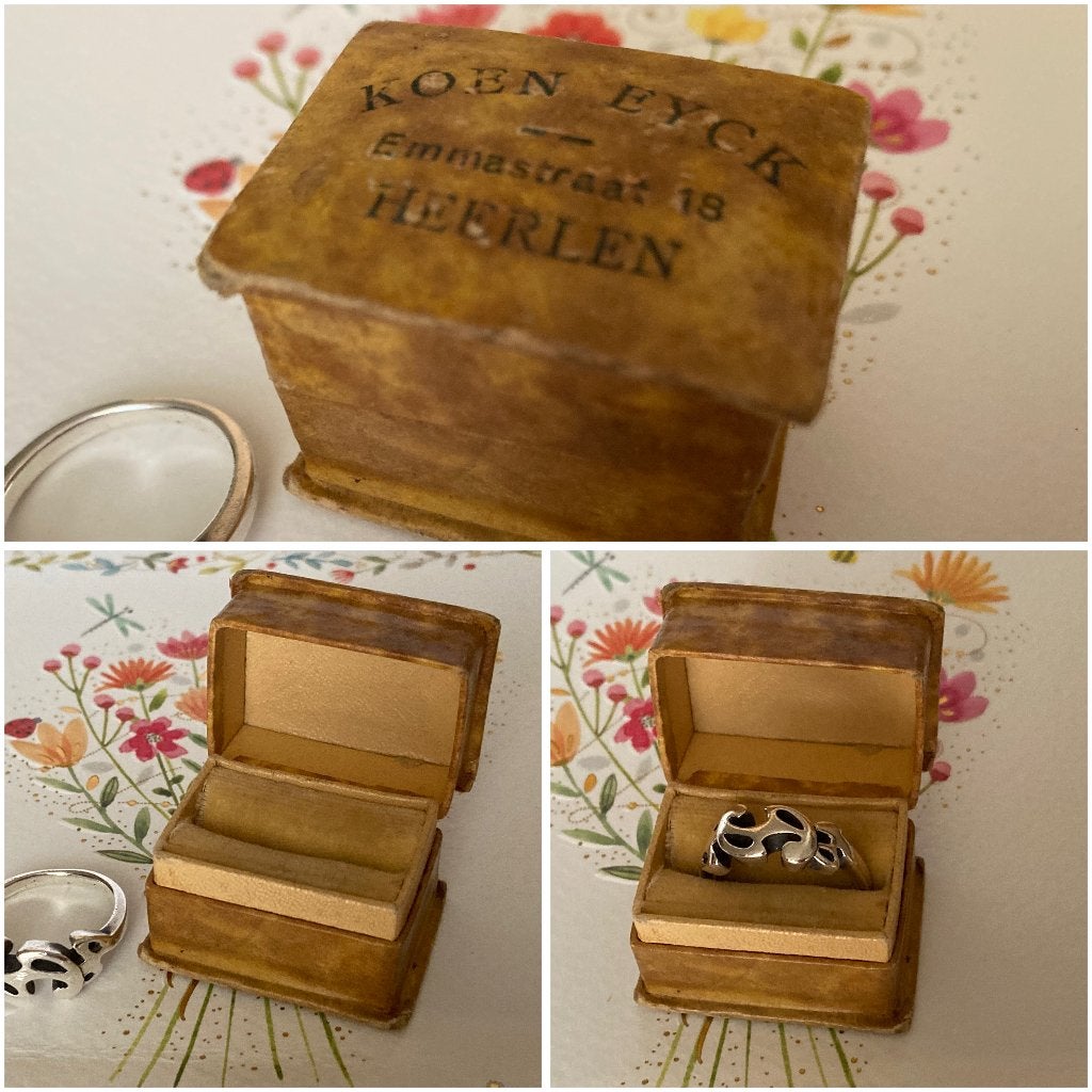 Antiek ringdoosje, juweliers ringdoosje uit Heerlen, Antiek en Kunst, Ophalen of Verzenden