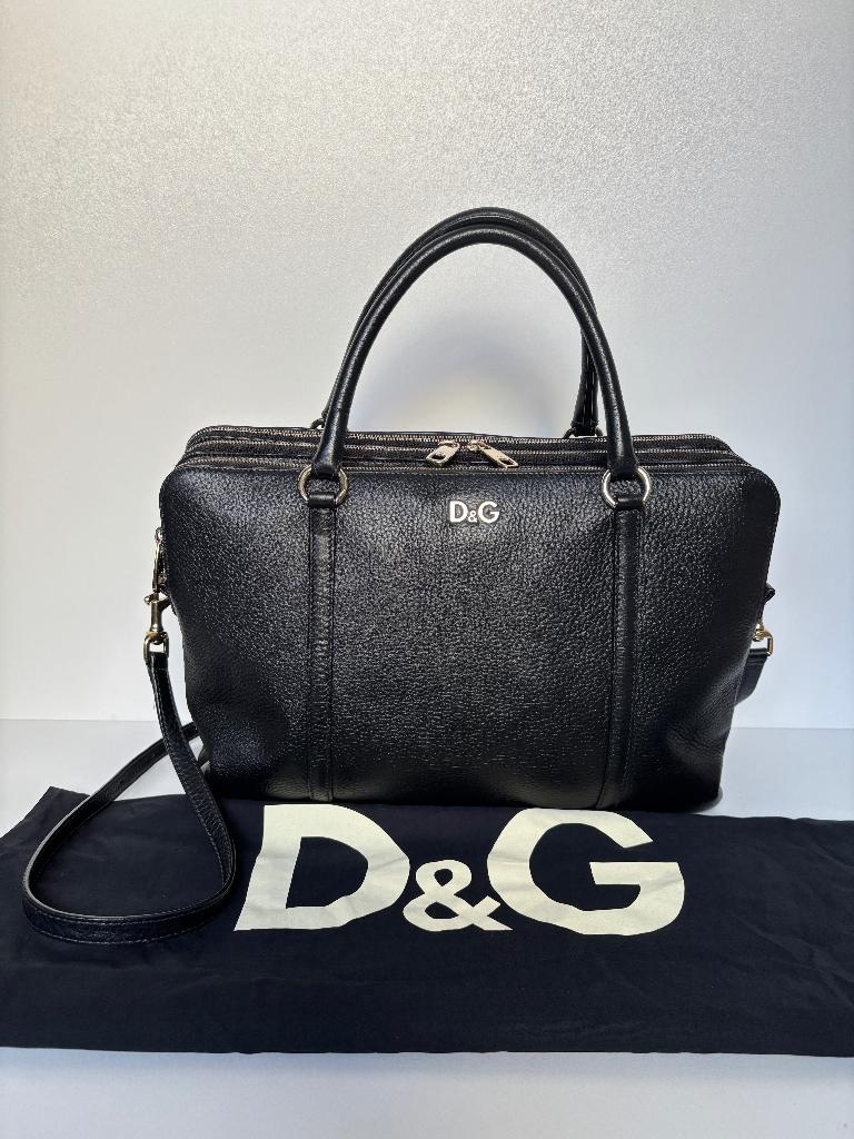 D&G DOLCE & GABBANA Lily Twist zwart crossbody bag tas, Ophalen of Verzenden, Zo goed als nieuw, Zwart, Schoudertasje