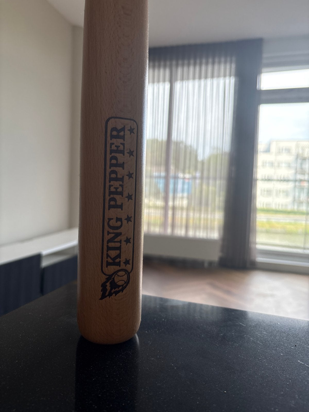 King Pepper Pepermolen - Houten Honkbalknuppel Design, Huis en Inrichting, Ophalen, Overige typen, Hout, Zo goed als nieuw