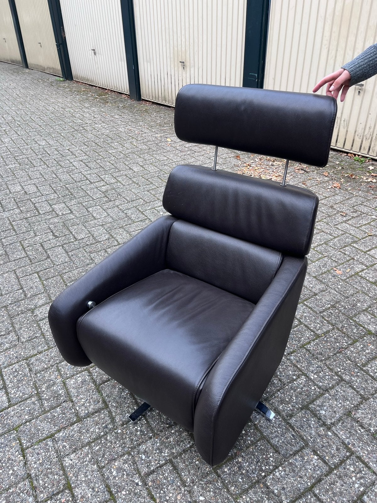 Fsm sessel ergo fauteuille dornker bruin leer, Huis en Inrichting, Ophalen, Zo goed als nieuw, 50 tot 75 cm, Leer