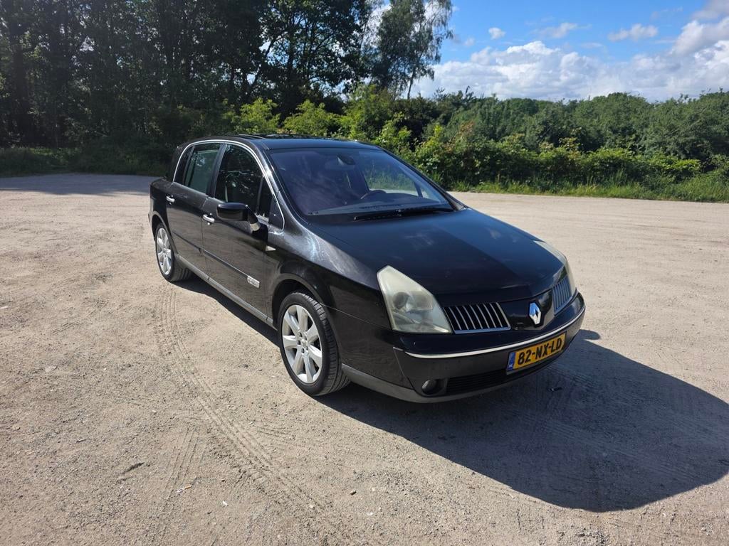 Renault Vel Satis 3.5 V6 24V Expr AUT 2004 Zwart, Auto's, Beige, Zwart, Bedrijf, 1695 kg