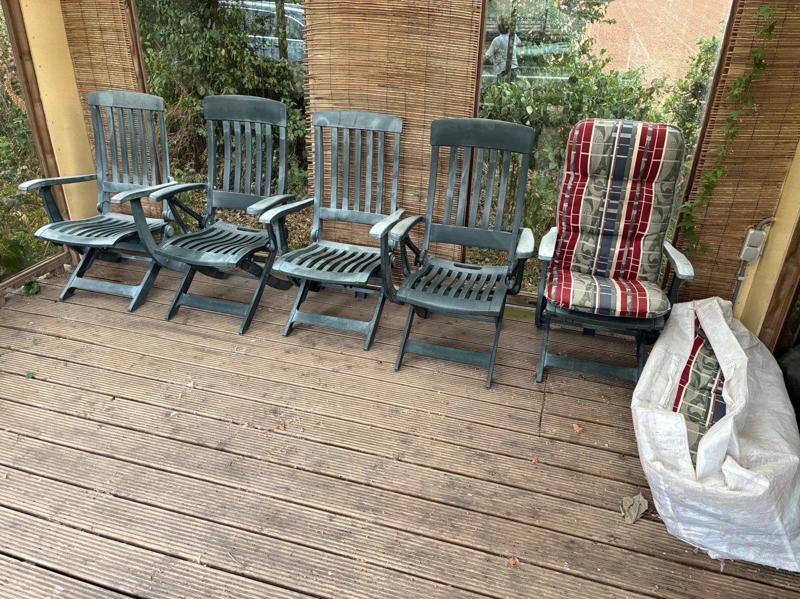 Kunststof inklapbare tuinset tuinstoelen, Ophalen, Zo goed als nieuw, Kunststof
