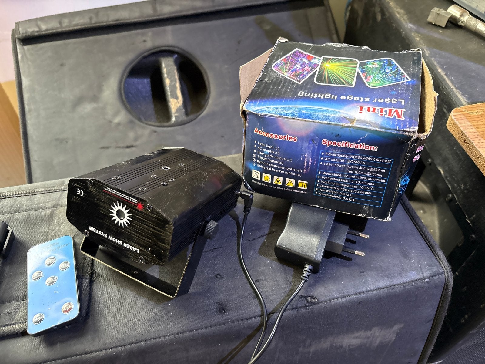 Mini Laser Stage Verlichting met Afstandsbediening, Ophalen, Gebruikt, Laser, Geluidgestuurd