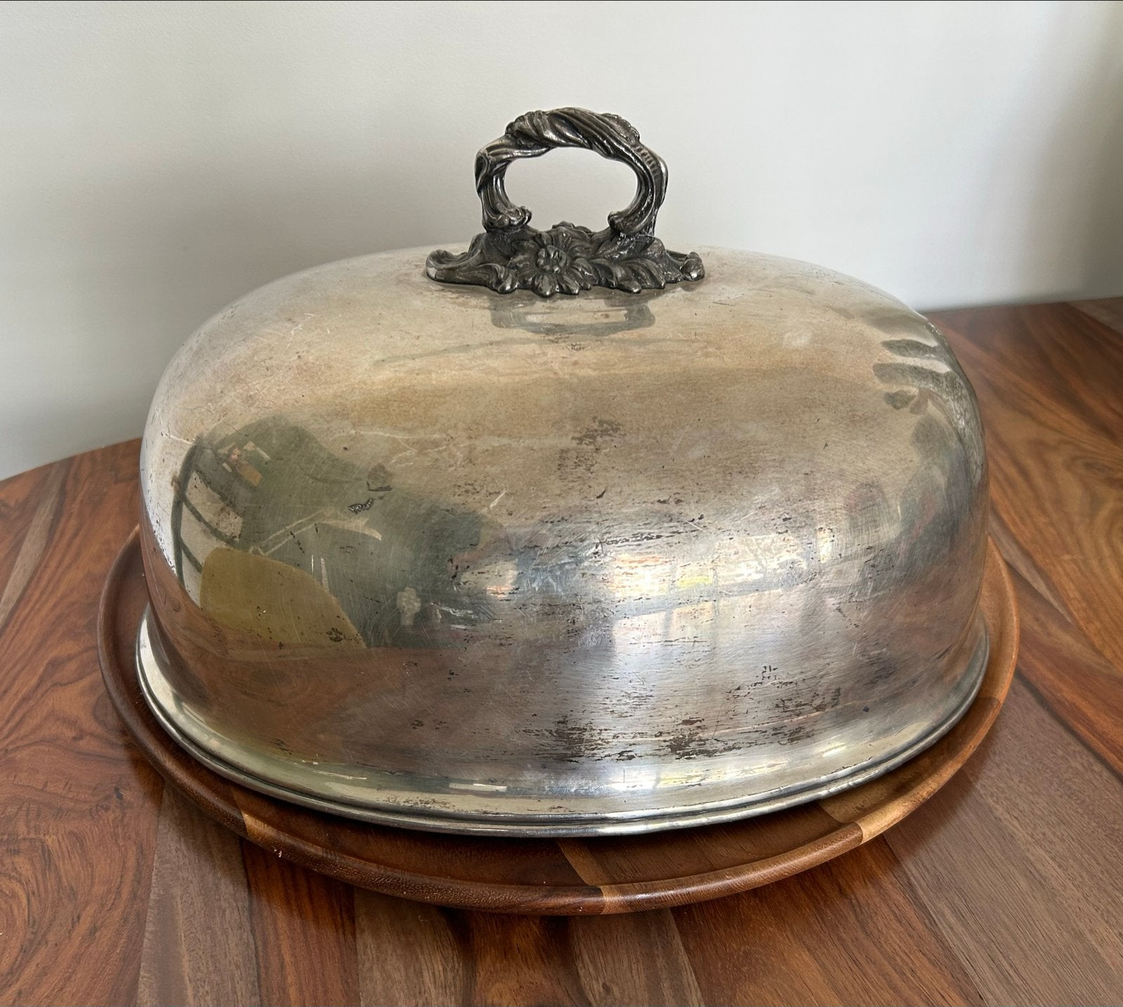 Antieke verzilverde cloche (16 inch, EPNS 2880), Antiek en Kunst, Antiek | Goud en Zilver, Ophalen, Zilver
