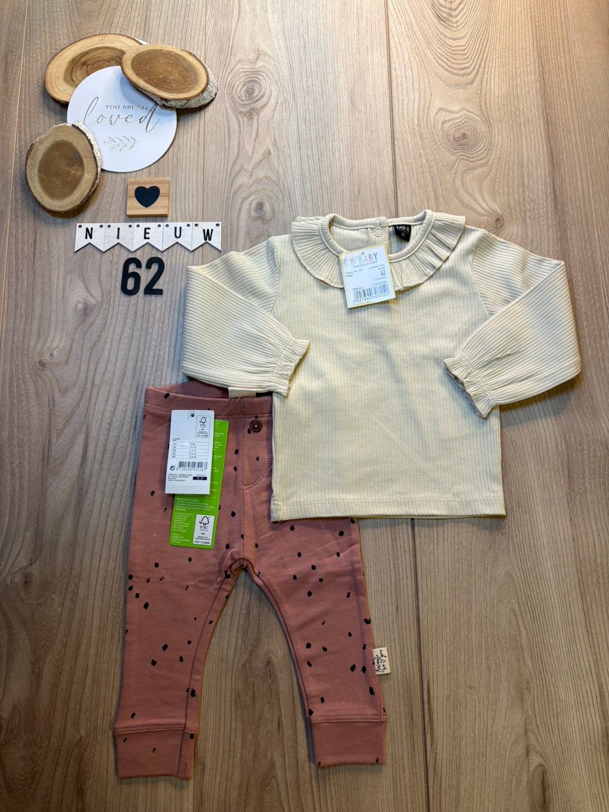 Baby meisje setje hema broekje, Wibra shirtje maat 62, Ophalen of Verzenden, Nieuw, Meisje, Setje