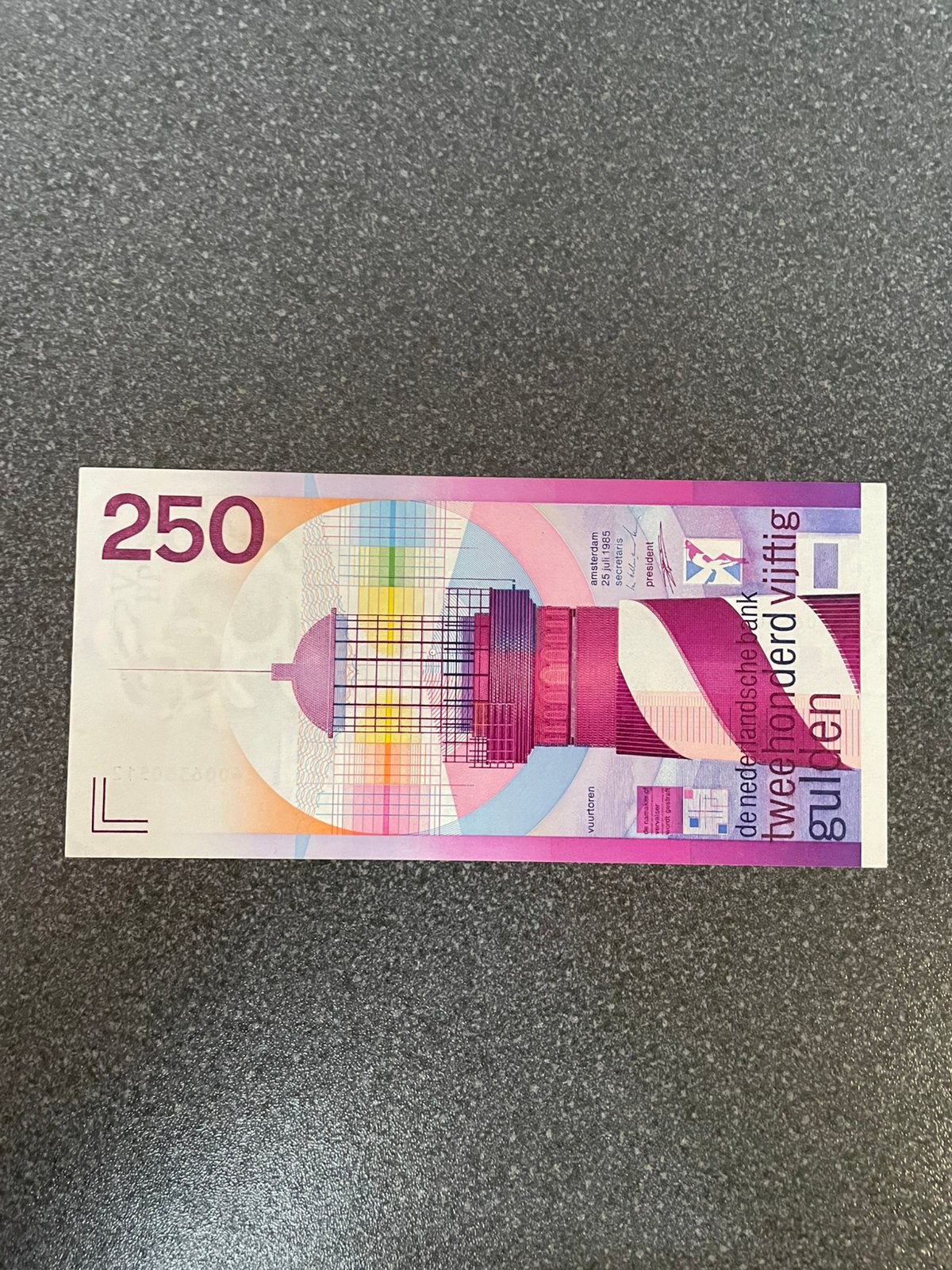 250 gld vuurtoren prachtig, Postzegels en Munten, Ophalen of Verzenden, 250 gulden