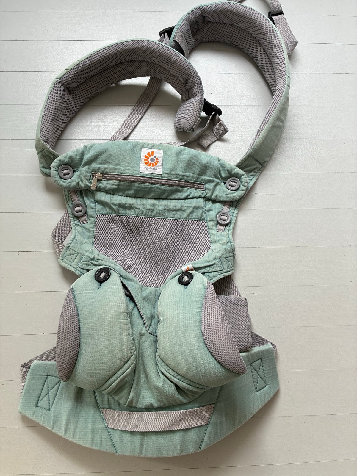 Ergobaby 360 Cool Air Mesh Draagzak Icy Mint, Gebruikt, Buik, Rug of Zij, Draagzak, Ophalen