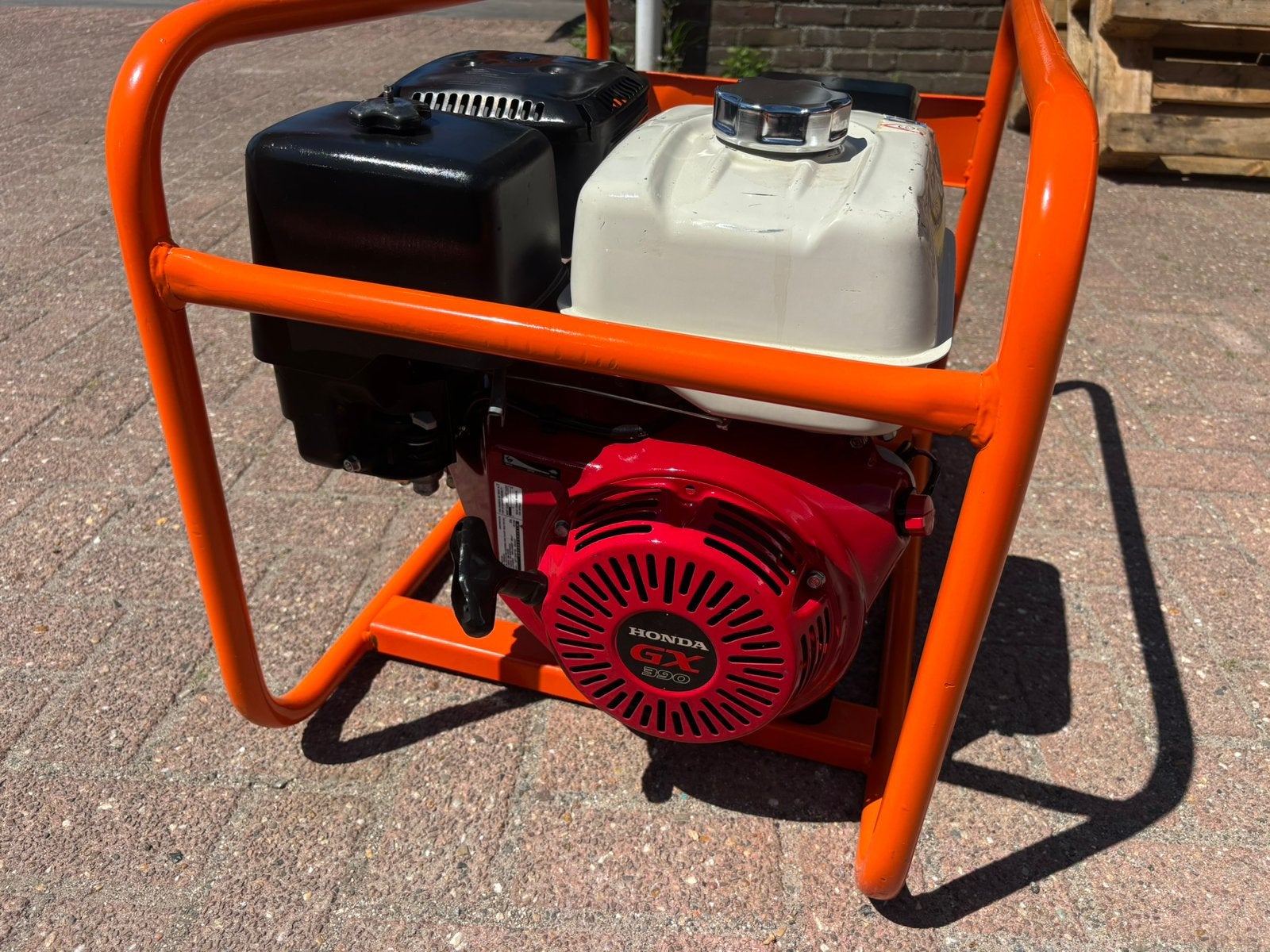 7 KVA aggregaat 230/400 Volt Honda GX390 Benzine generator, Ophalen, Gebruikt, 5 tot 10 kVA, Benzine