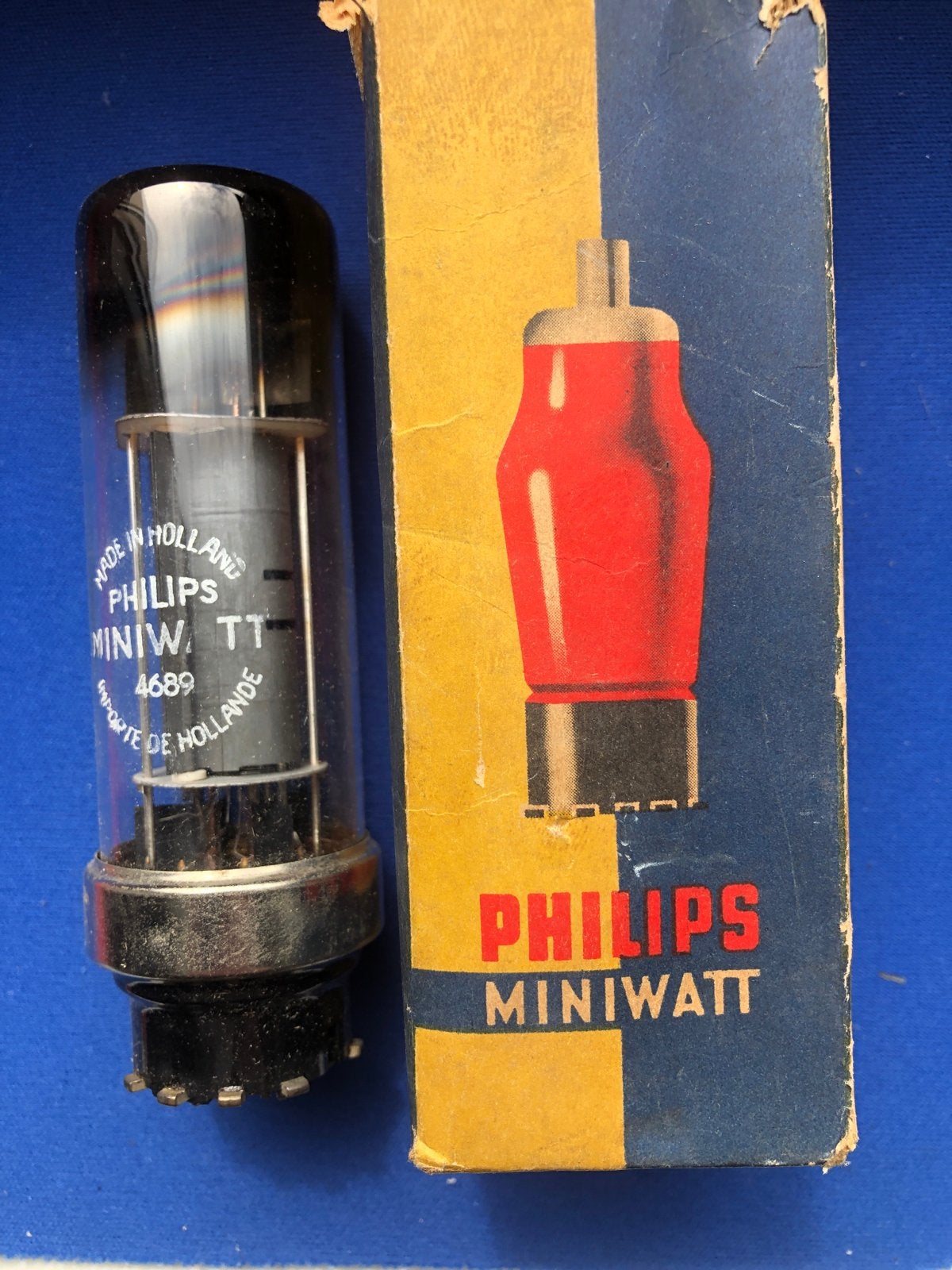 PHILIPS miniwatt 4689 metalrim 1955 eindhoven holland in doo, Ophalen of Verzenden