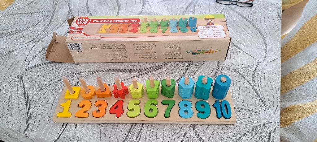 Tel en Steekspel 1+, Ophalen, Meer dan 50 stukjes, Zo goed als nieuw, Van hout
