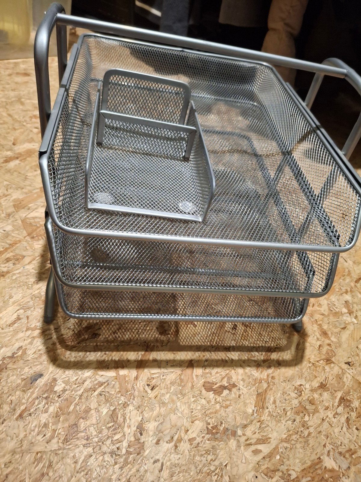 Metalen bureau-organizer met 3 laden en pennenbakje, Ophalen of Verzenden, Gebruikt