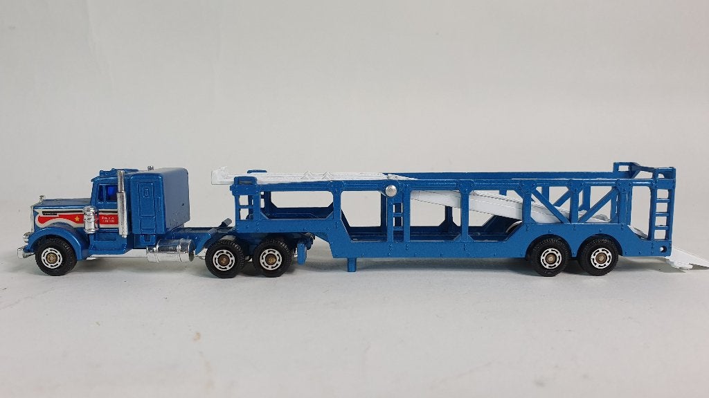 Shinsei Mini Power Kenworth Trailer Autotransport 1:128. S29, Tweedehands verkoop, Tweedehands verkoop, Gebruikt, Auto
