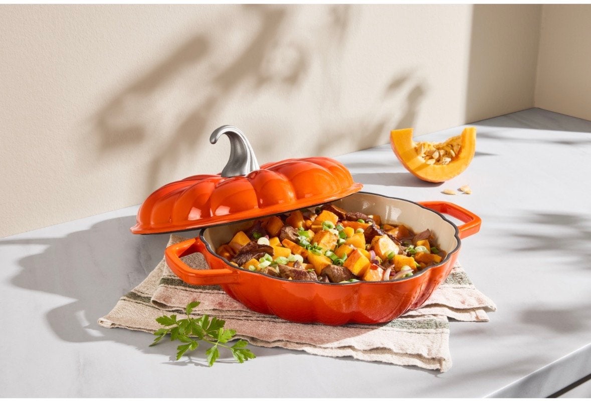 Nieuwe Gietijzeren Pompoen Pan - Braadpan, Met deksel, Nieuw, Ophalen of Verzenden, Braadpan