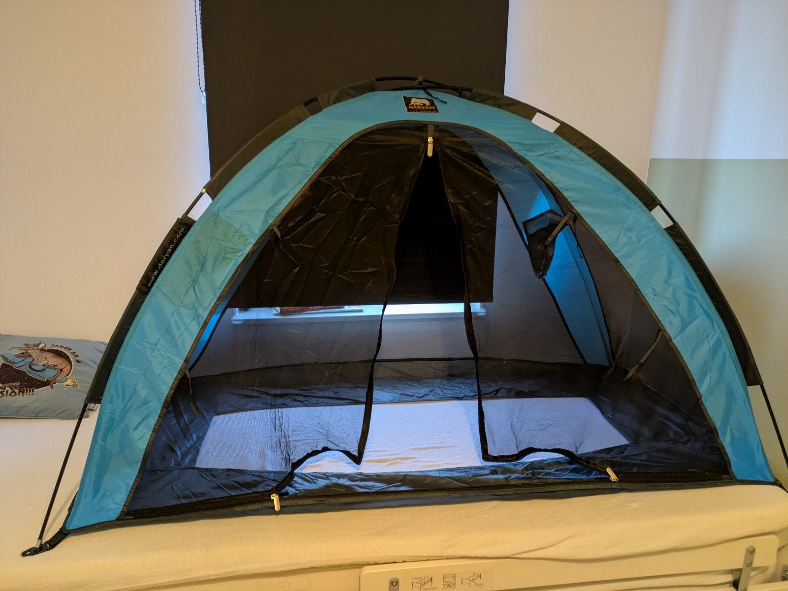 Deryan Bedtent Klamboe 150x70cm - Blauw Muggennet, Ophalen of Verzenden, Zo goed als nieuw