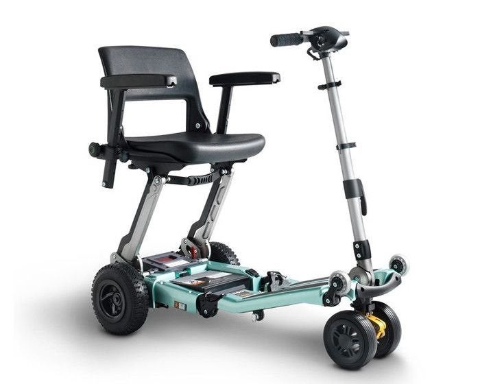 Elektrische Scootmobiel opvouwbaar - GEEL inclusief 2 accu's, Ophalen, 10 km/u of minder, Gebruikt, Mango
