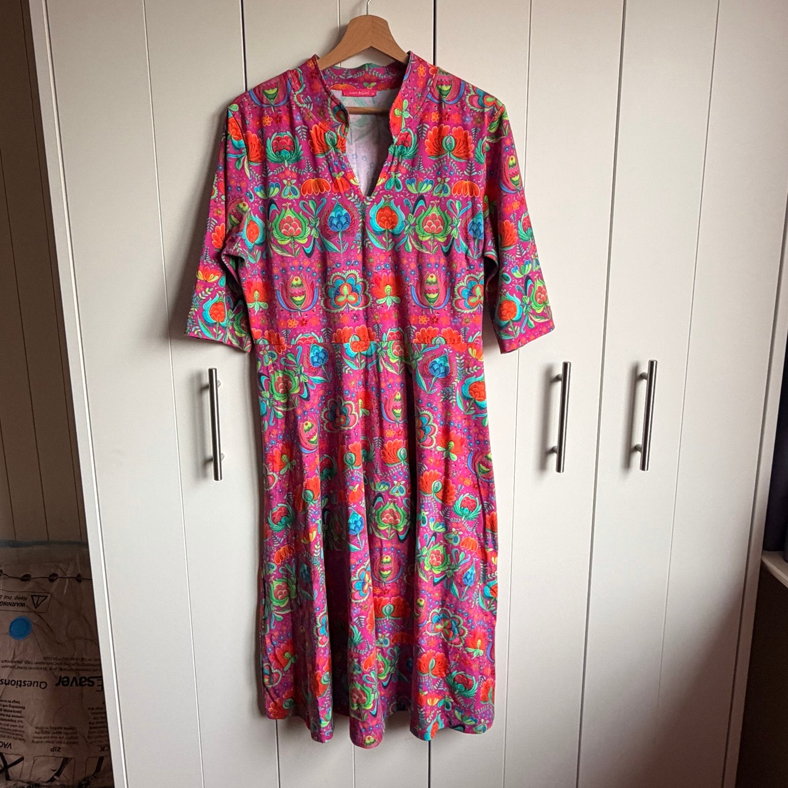 Lien en Giel Kleurrijke Jurk - Nieuw! Maat XL, Maat 38/40 (M), Meerkleurig, Ophalen of Verzenden, Zo goed als nieuw
