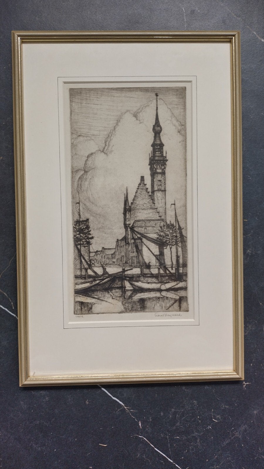 Ets van Veere, afmetingen 30x47 cm, Ophalen of Verzenden