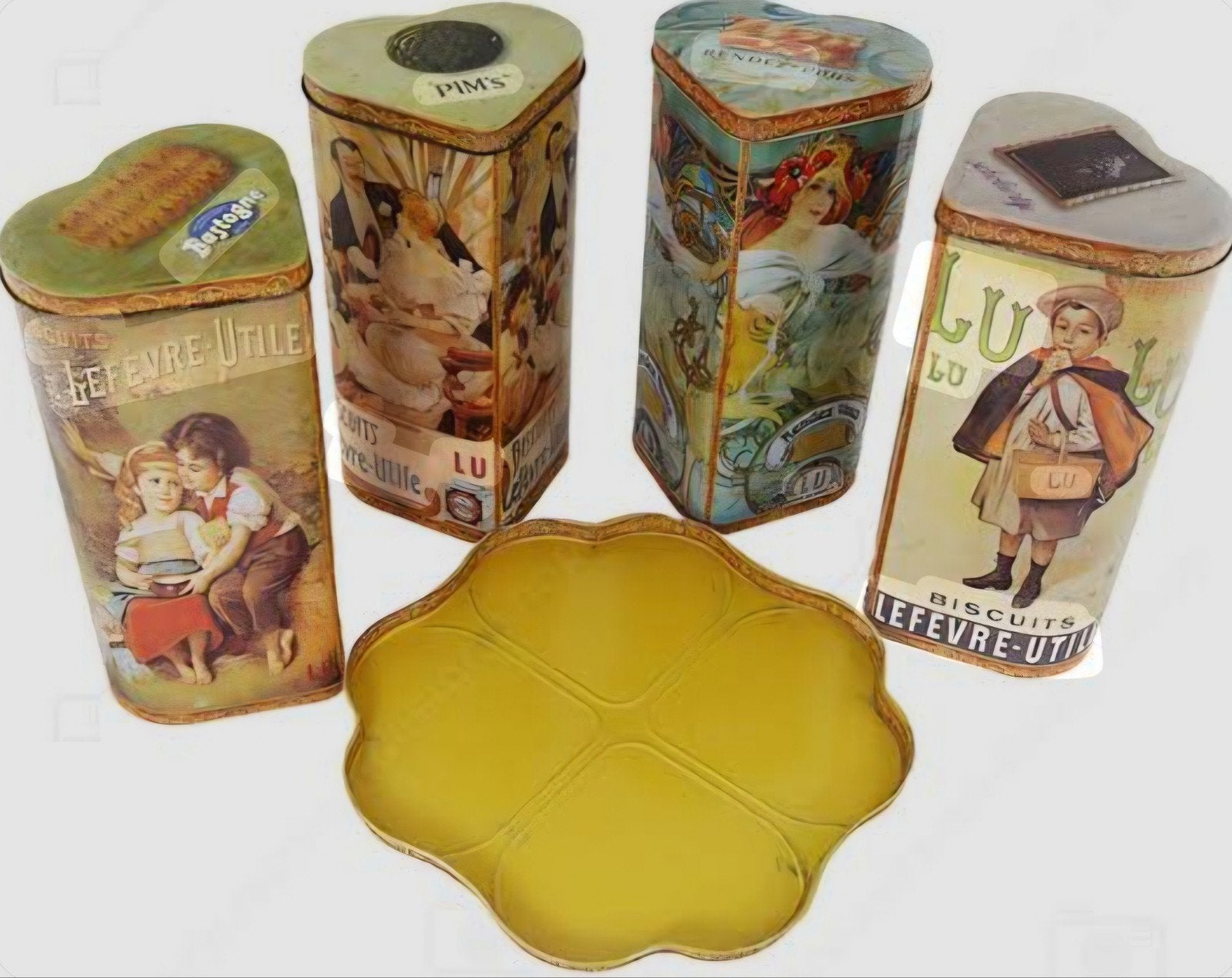 vintage set van vier hartvormige koekblikken, Ophalen of Verzenden, Overige