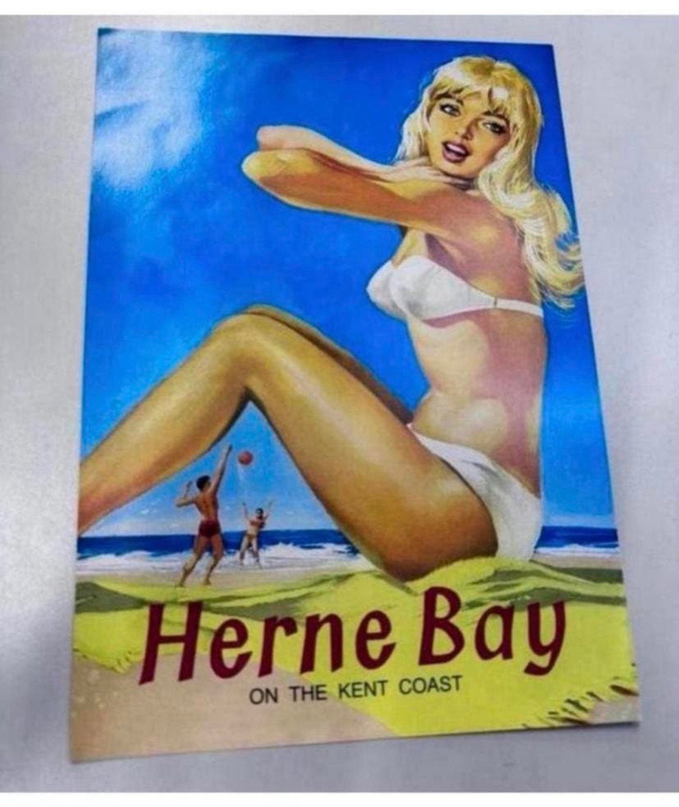 Vintage travel railway poster A4 Herne Bay On the Kent coast, Ophalen of Verzenden, Nieuw, A4 of kleiner