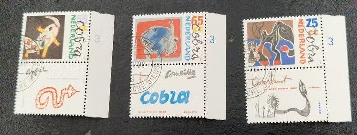 Nederland 1988 - nvph 1408-1410 - kunstbeweging Cobra, Ophalen of Verzenden, Na 1940, Gestempeld