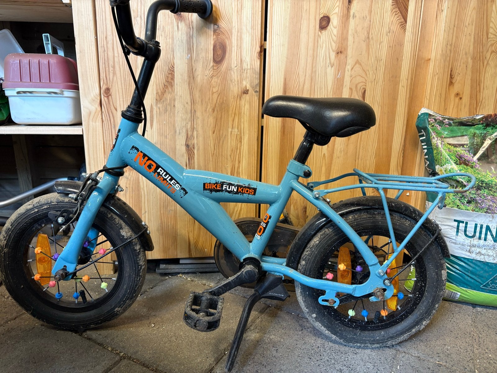 Kinderfiets met zijwieltjes - Bike Fun Kids, Fietsen en Brommers, Fietsen | Kinderfietsjes, Ophalen, Zijwieltjes, Gebruikt, Velgrem