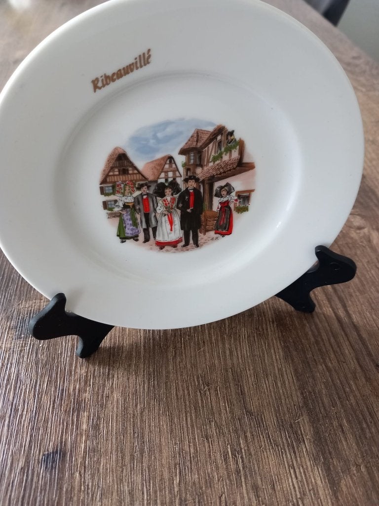 Schotel, mini bordje Ribeauville op standaard, Ophalen of Verzenden, Gebruikt