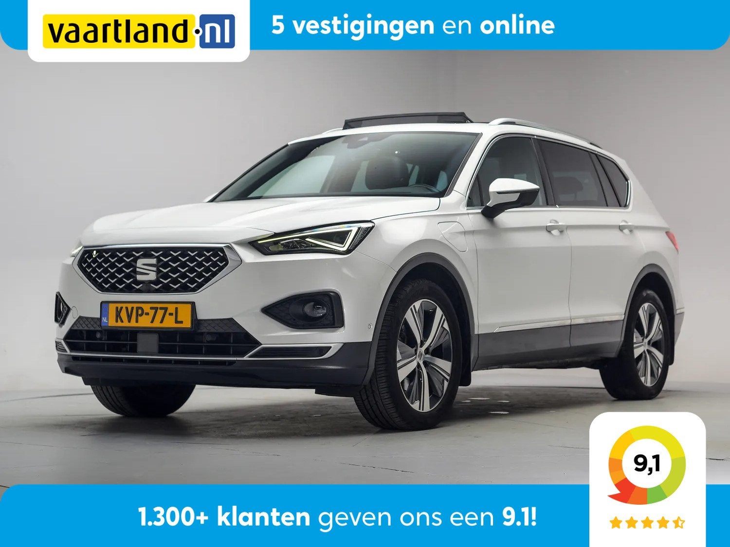 SEAT Tarraco 1.4 TSI e-Hybrid PHEV Xcellence Aut. [ Panorama, Auto's, 4 cilinders, Wit, Hybride Elektrisch/Benzine, SUV of Terreinwagen
